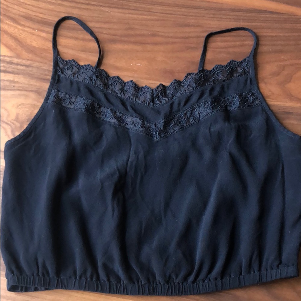 Aritzia Sunday Best Black Crop Tank - L